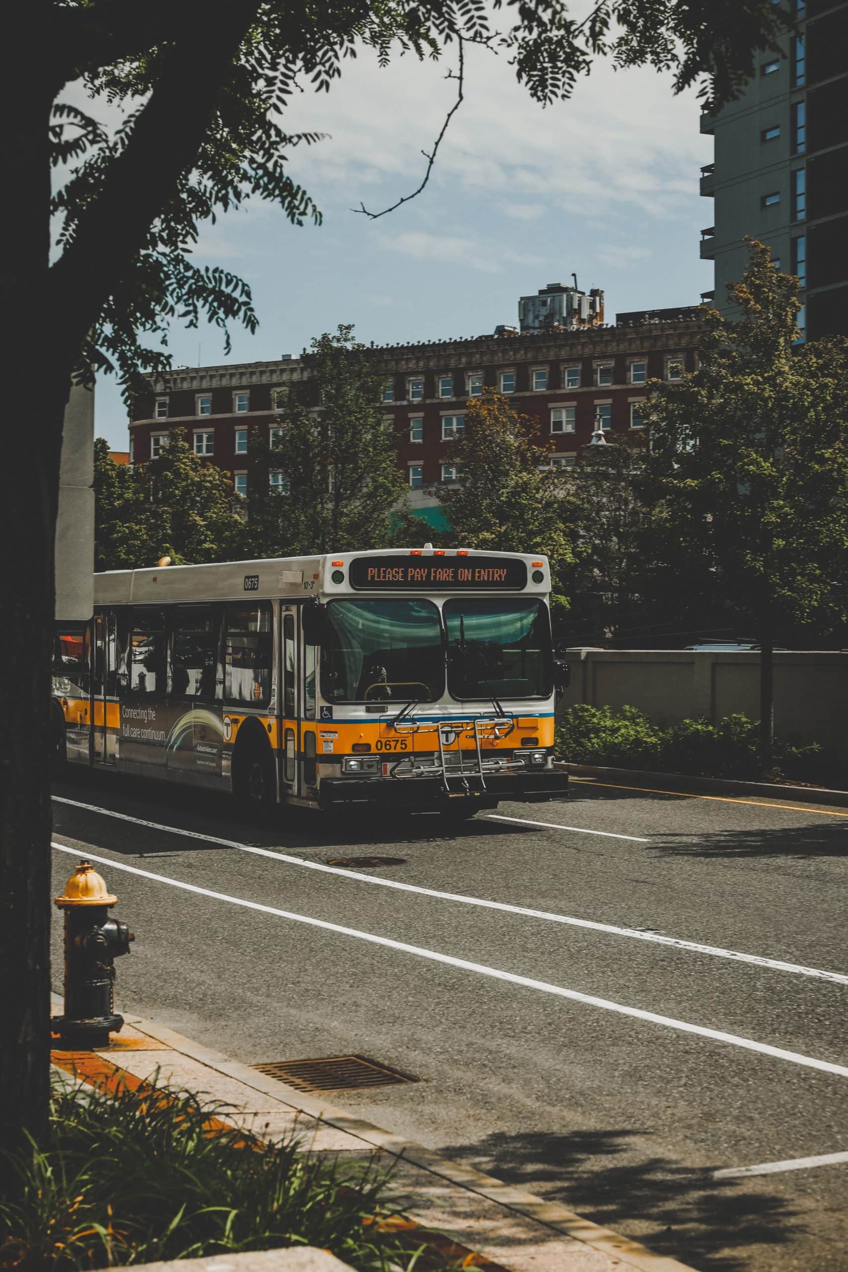 Public metro bus that has video recognition cameras