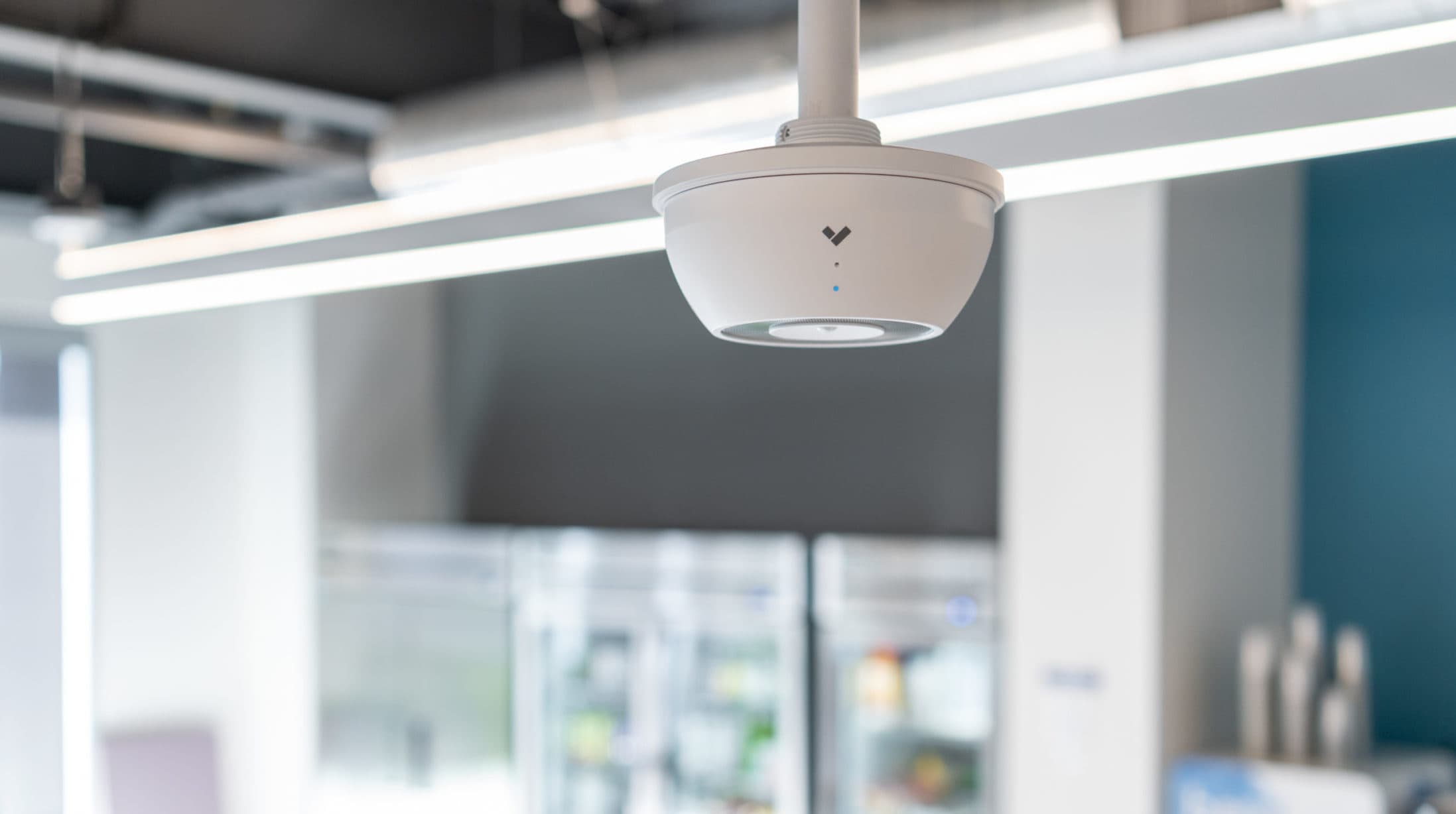 Restaurant with a smoke detector security camera system 