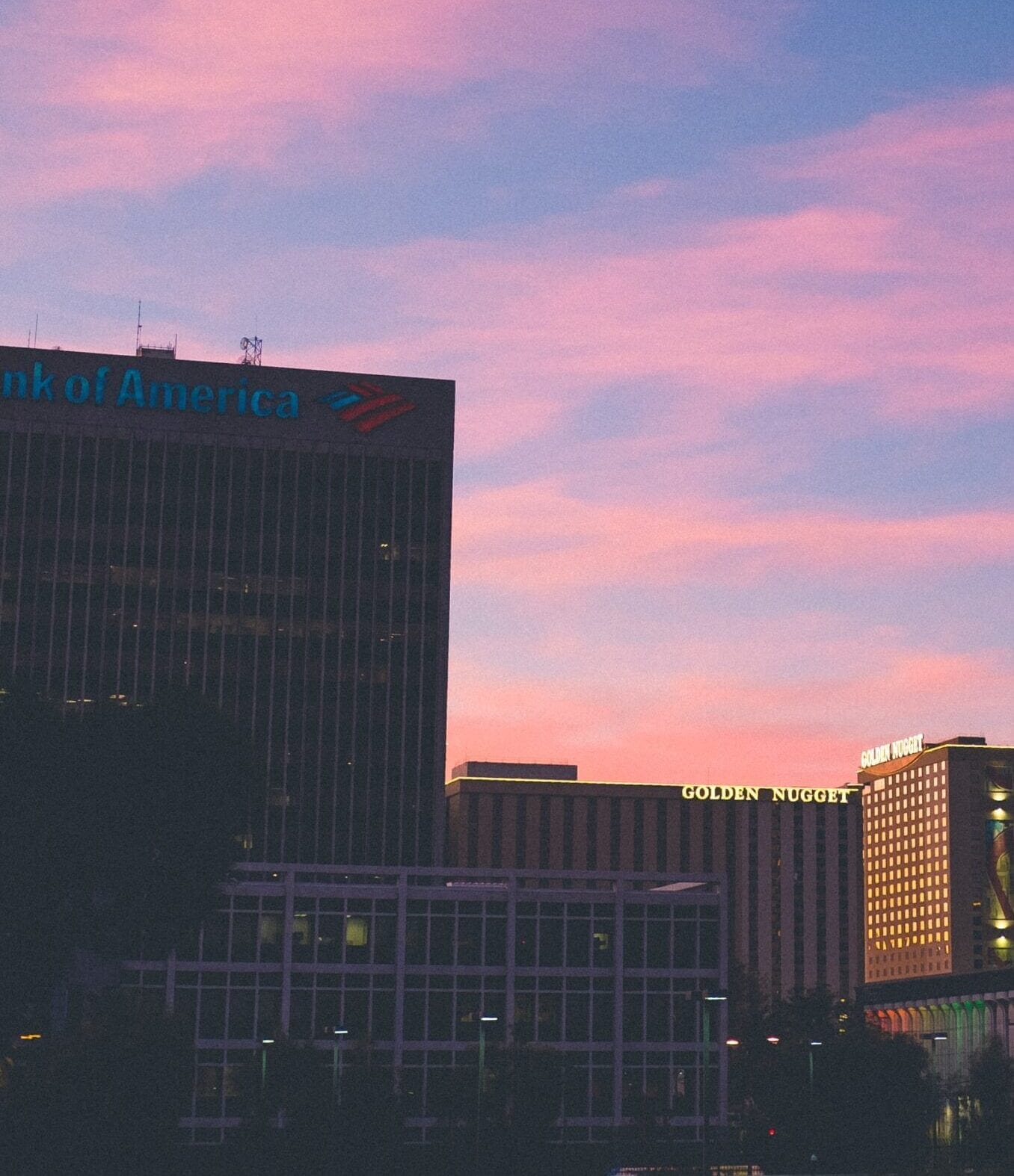 Tall buildings in Downtown Las Vegas secure with surveillance cameras