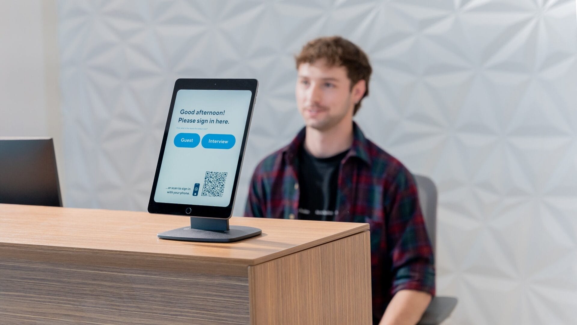 Guest signing in as part of the business’ AI security systems